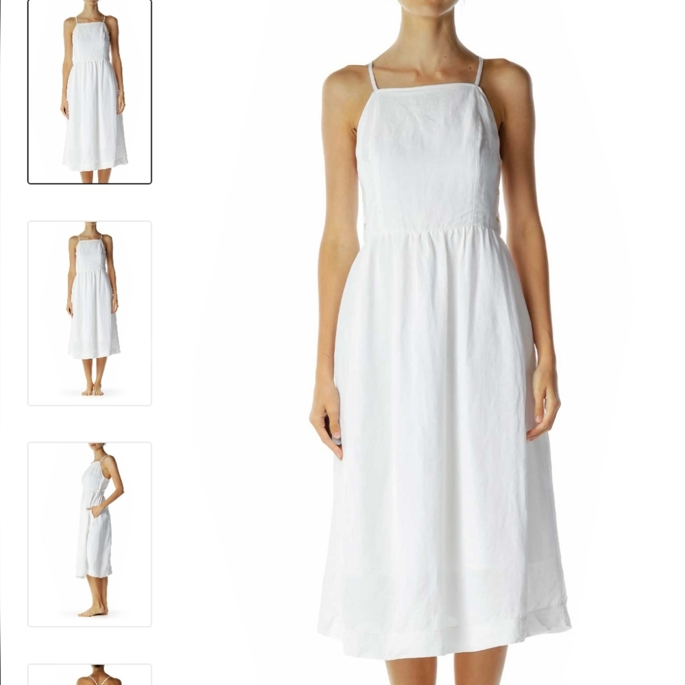 Abercrombie & Fitch Crisp White Midi Dress